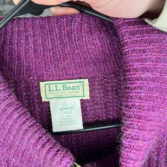 L.L. Bean | women vintage purple wool and alpac sweater with zipper - Picture 2 of 11